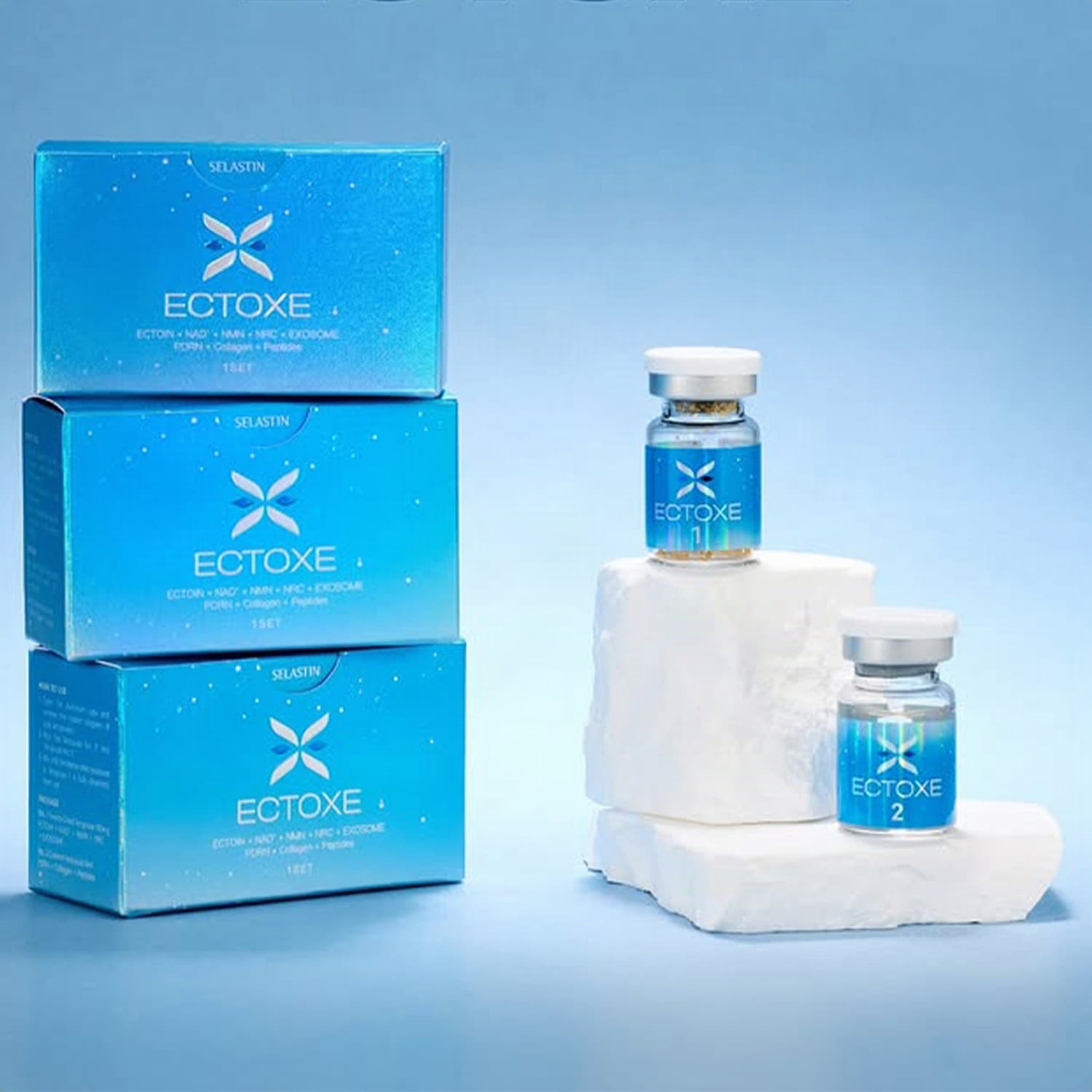 Selastin ECTOXE skin booster with Ectoin, triple NAD, plant exosomes, Micro-PDRN, collagen and peptides
