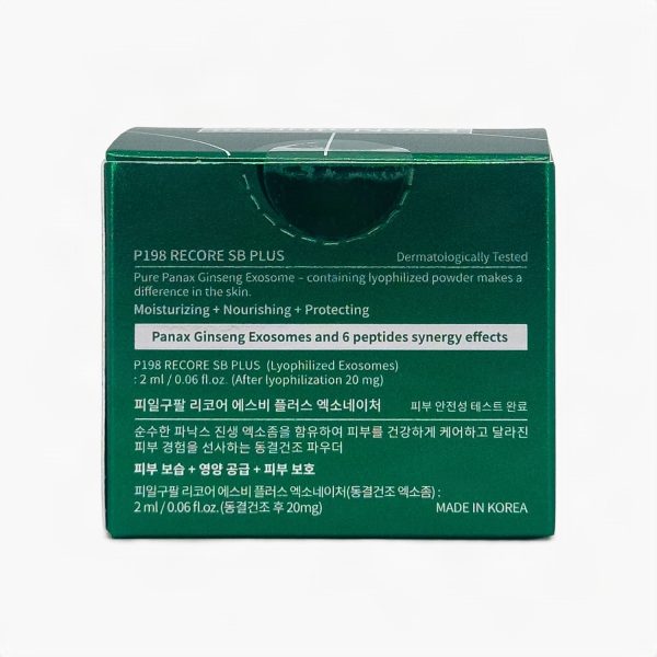 exonature SB plus 200 billion exosome from panax ginseng product box back
